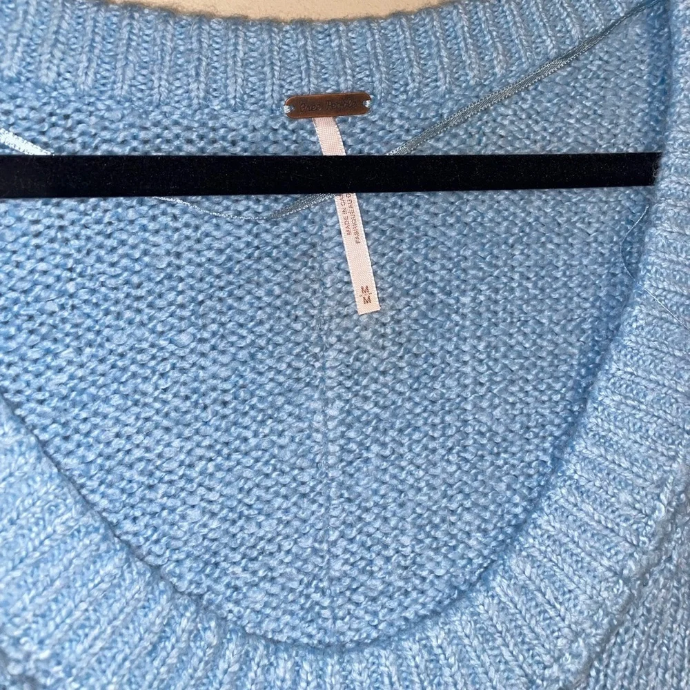 Free People Brookside Long Sleeve Tunic Sweater in Light Blue